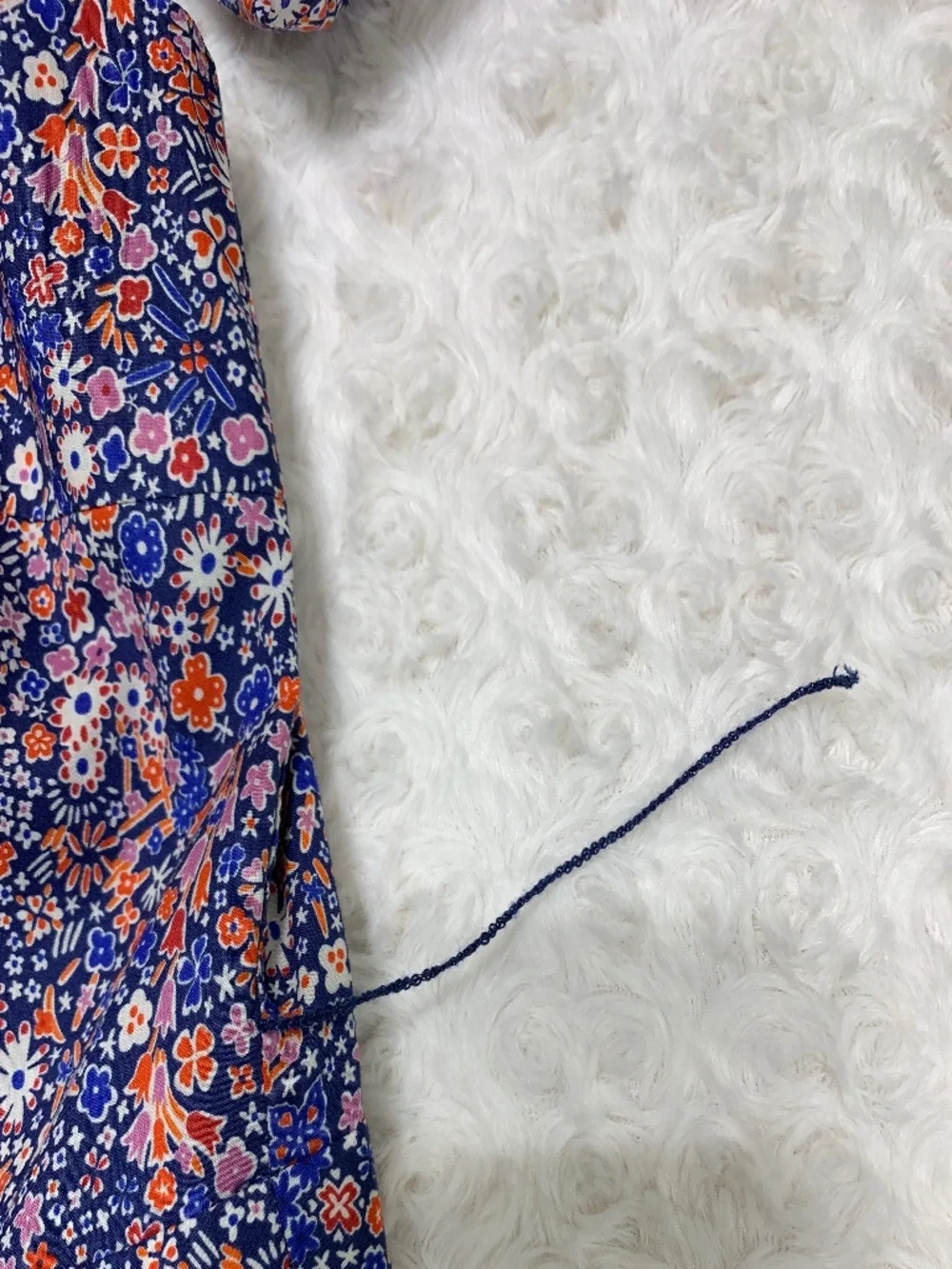 J. Crew Liberty Fabric Kayoko Deep Blue Floral Tie Waist Midi Dress Sz 4
